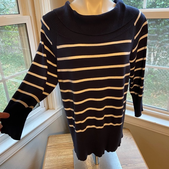 Cato Sweaters - Cato 14/16 rayon polyester sweater blue and white striped excellent condition